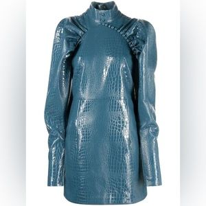 Sold out NWT blue faux-leather dress by ROTATE